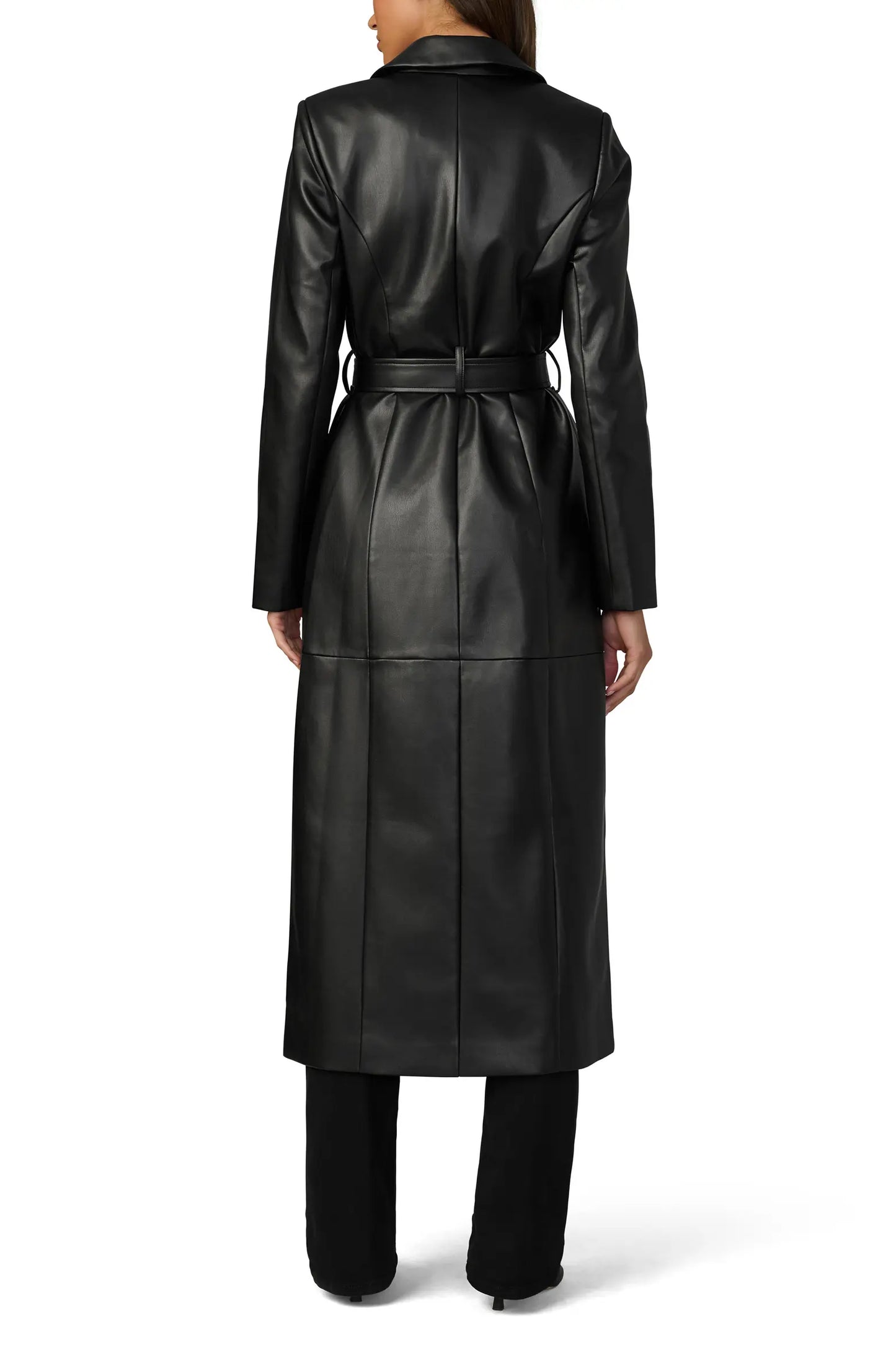 Women’s Black Leather Trench Coat – Timeless Luxury & Sophisticated Style