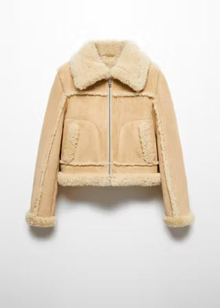 Women’s Shearling-Lined Leather Jacket – Premium Warm Winter Jacket