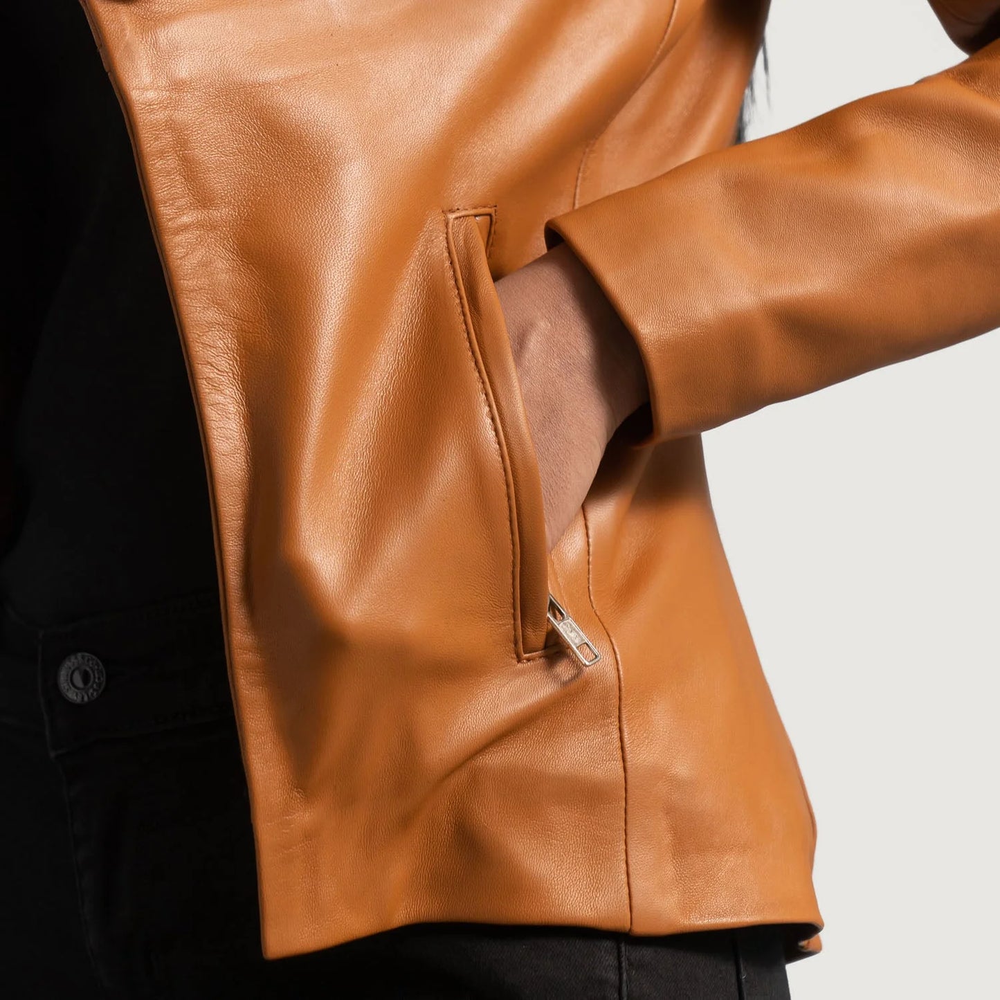 Lee Tan Brown Leather Blazer for Women | Premium Genuine Leather Blazer