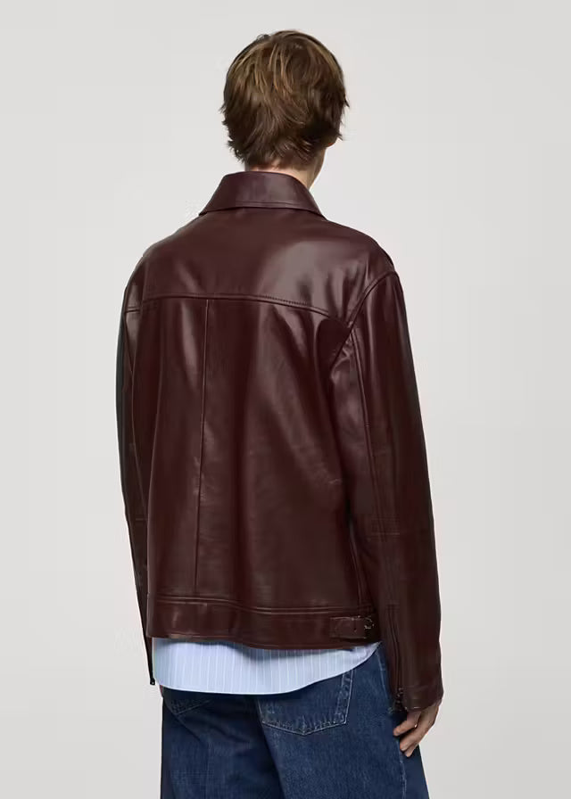 Men’s Brown Leather Bomber Jacket | Classic Vintage Flight Style