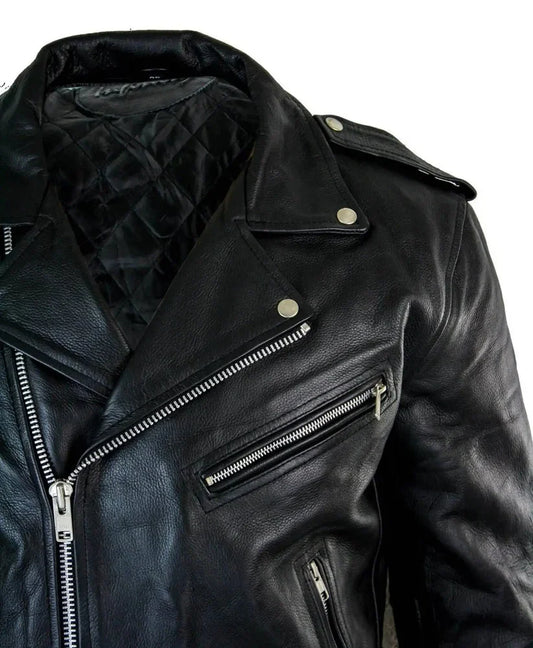 Black Unisex Biker Leather Jacket | Premium Motorcycle Jacket for Men & Women