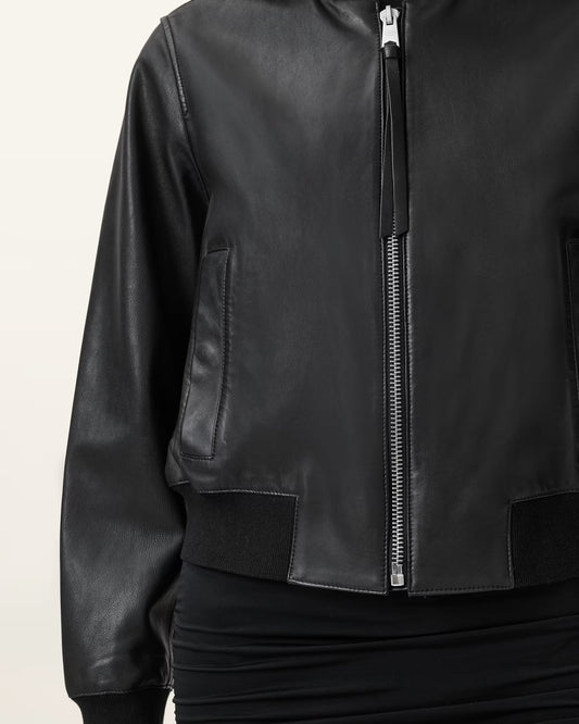 Women's Orten Genuine Leather Bomber Jacket | Premium Classic Leather Bomber