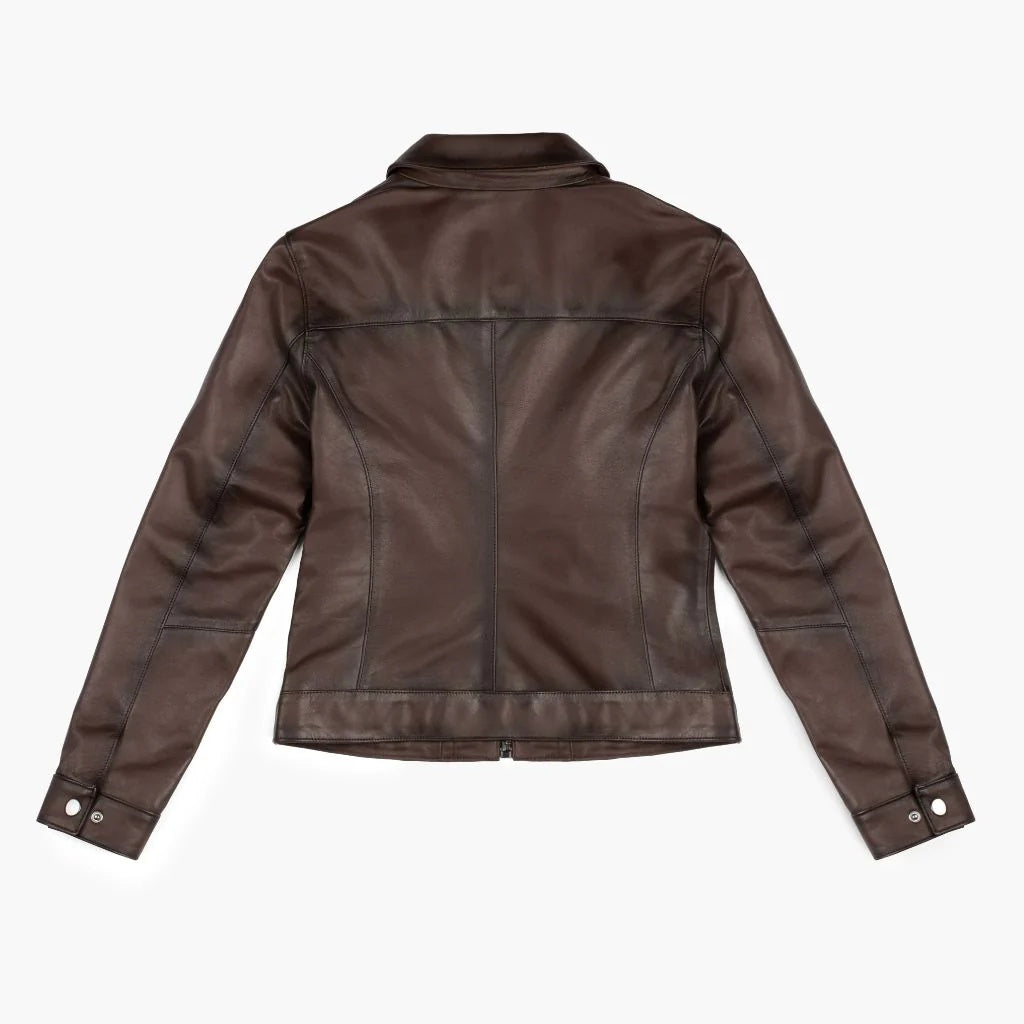 Women's Aviator BrownLeather Jacket | Premium Vintage Flight Bomber Jacket