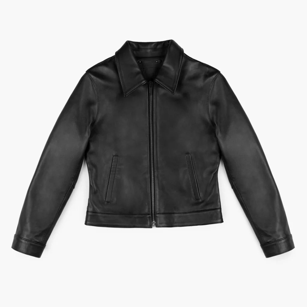 Women's Aviator Black Leather Jacket | Premium Vintage Flight Bomber Jacket