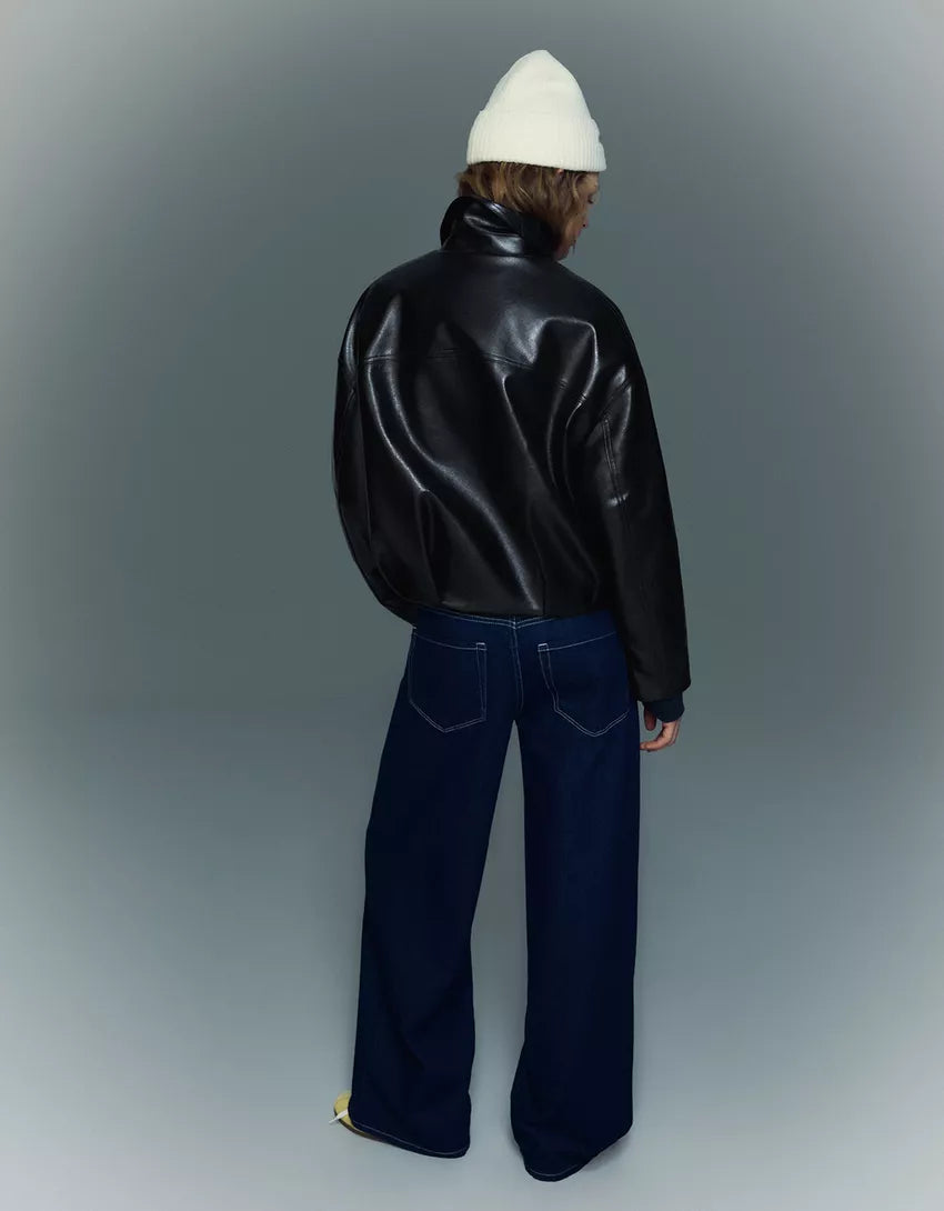 Women's Genuine Leather Bomber Jacket | Classic Premium Leather Outerwear
