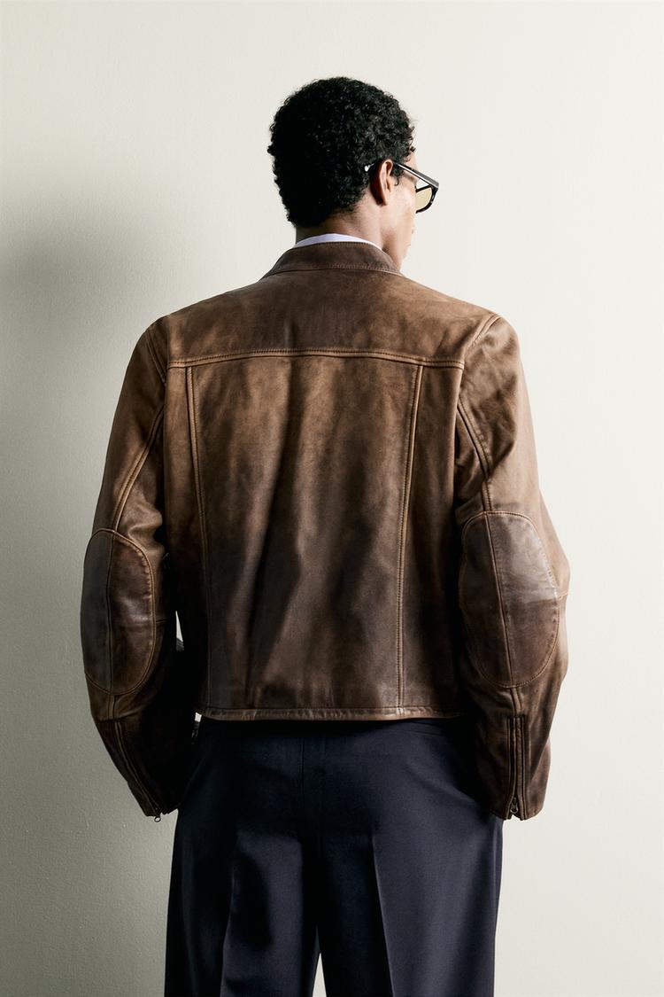 Men’s Two-Tone Leather Jacket | Dual Color Modern Bomber Jacket