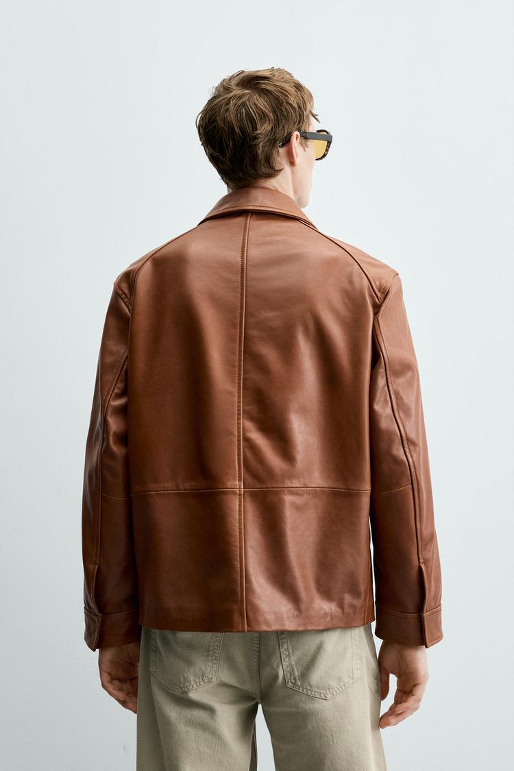 Men’s Camel Brown Leather Jacket | Classic Vintage Casual Jacket