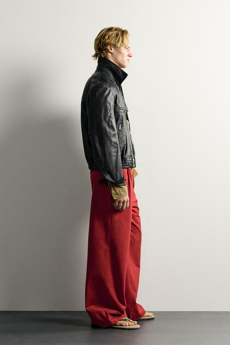 Men’s Black Leather Snap Jacket | Zara-Inspired Modern Leather Jacket