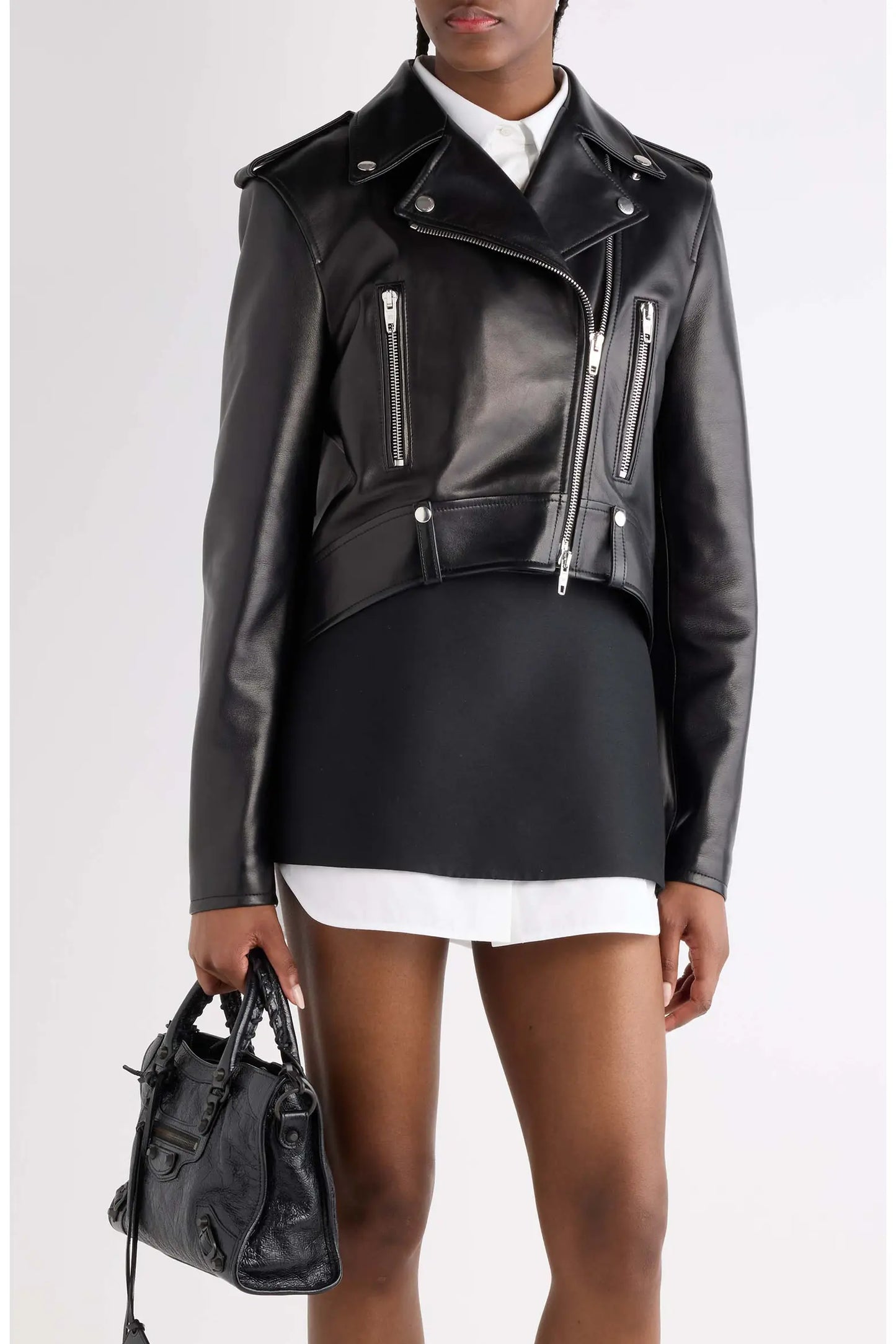 Women’s Designer-Inspired Leather Jacket – Bold & Contemporary Style