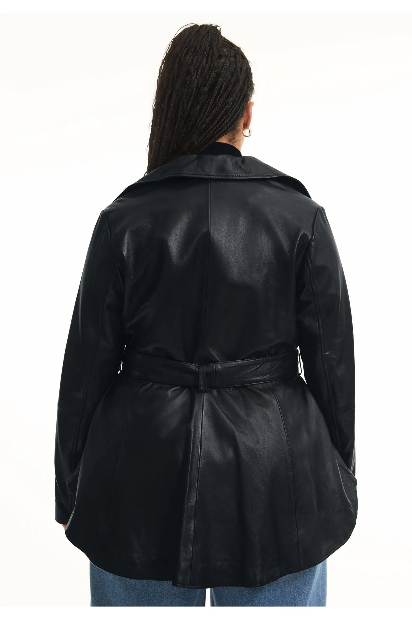 Women’s Peplum Style Leather Jacket – Elegant & Feminine Edge