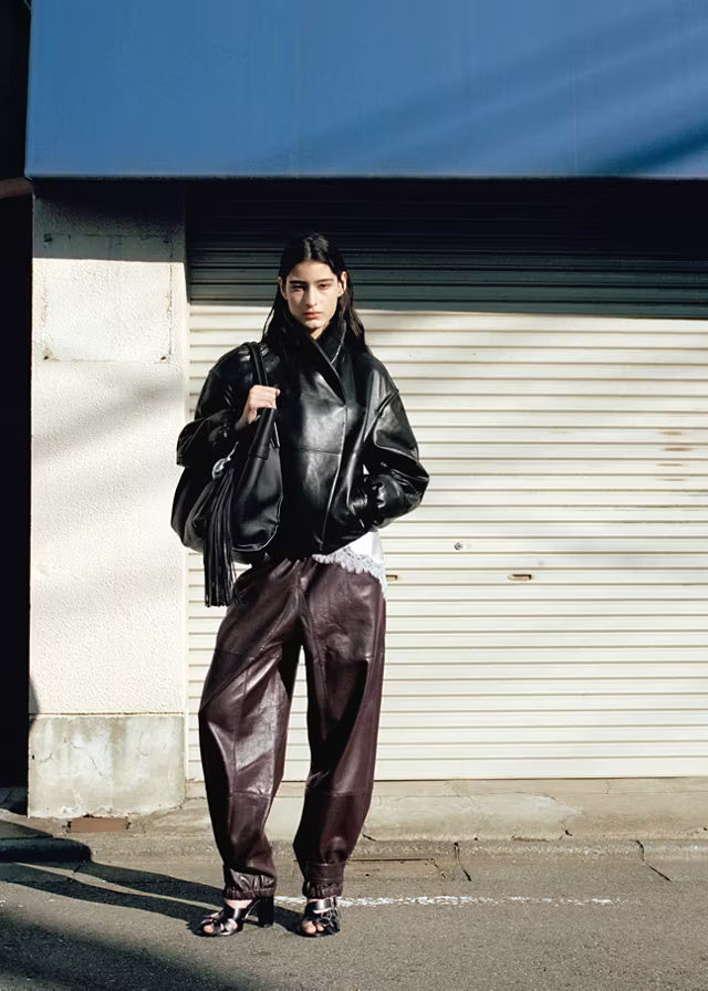 Women's Premium Leather Bomber Jacket