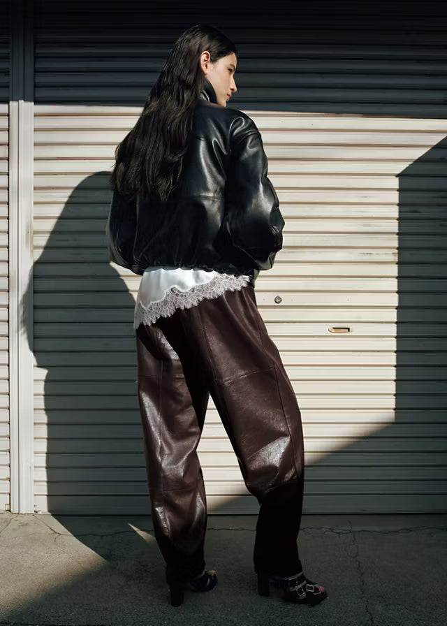 Women's Premium Leather Bomber Jacket