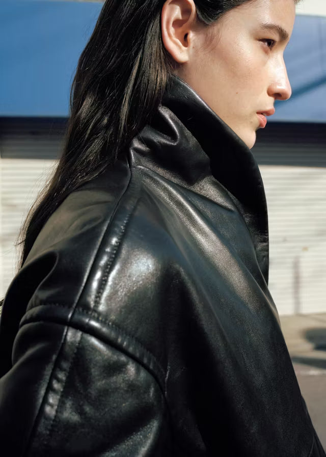 Women's Premium Leather Bomber Jacket