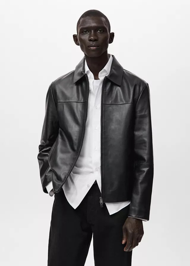 Luxury Men's Black Leather Jacket | Premium Genuine Leather Outerwear