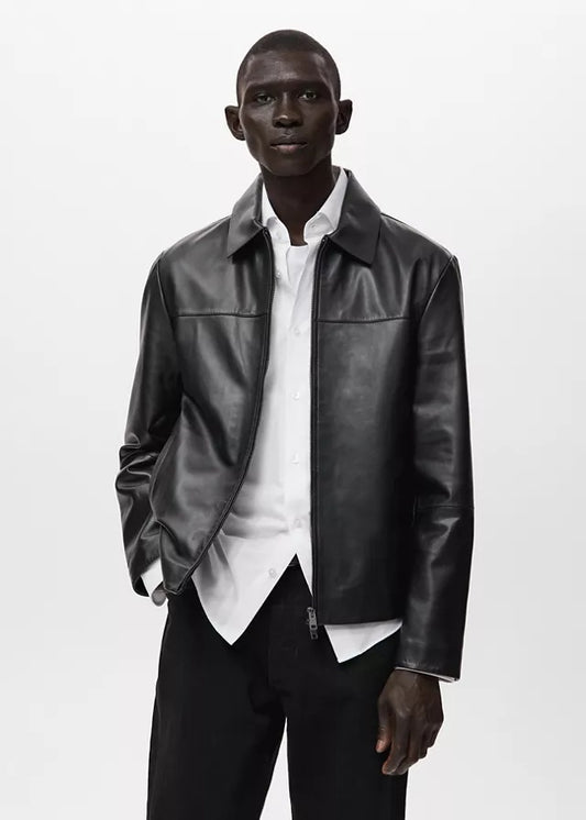 Luxury Men's Black Leather Jacket | Premium Genuine Leather Outerwear