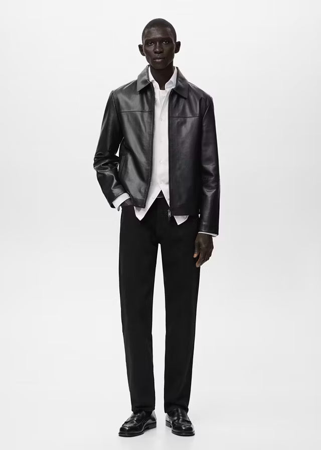 Luxury Men's Black Leather Jacket | Premium Genuine Leather Outerwear