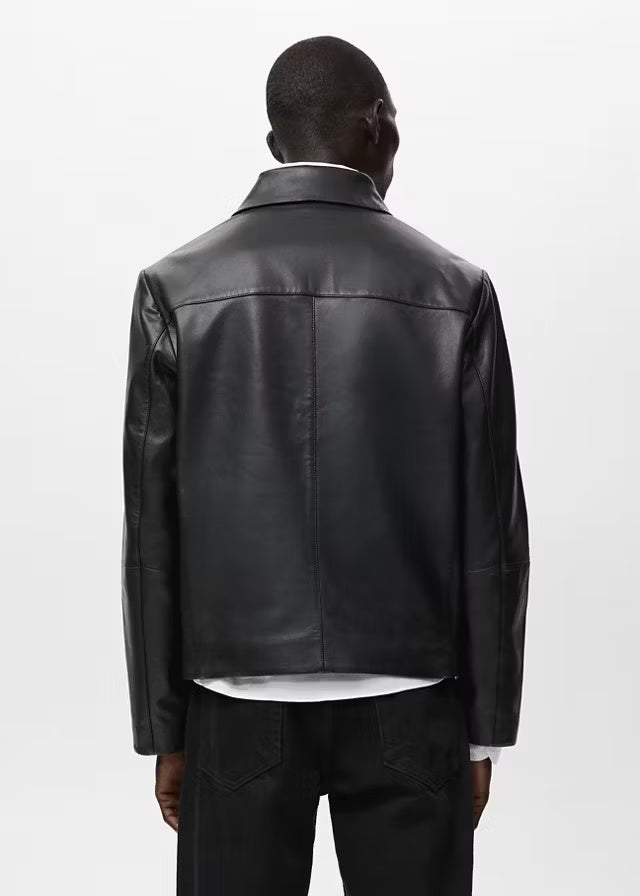 Luxury Men's Black Leather Jacket | Premium Genuine Leather Outerwear