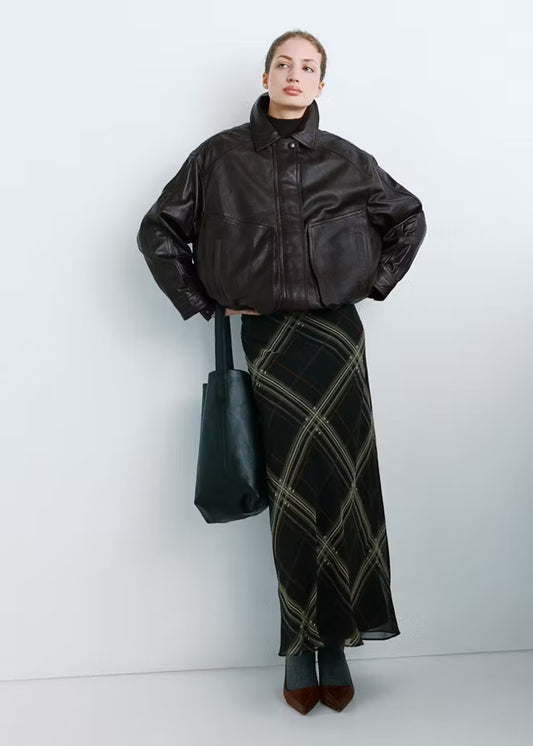 Women's Oversized Genuine Leather Jacket | Premium Relaxed Fit Leather Jacket