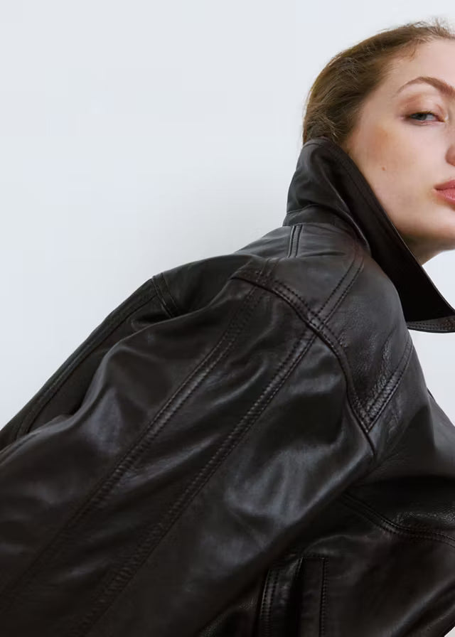 Women's Oversized Genuine Leather Jacket | Premium Relaxed Fit Leather Jacket
