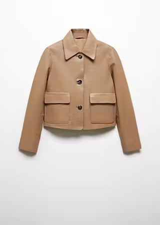 Minimalist Tan Leather Jacket for Women | Premium Genuine Leather Jacket