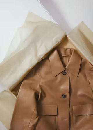 Minimalist Tan Leather Jacket for Women | Premium Genuine Leather Jacket