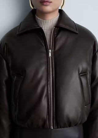 Luxury Women's Brown Leather Bomber Jacket | Premium Genuine Leather Outerwear