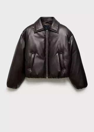 Luxury Women's Brown Leather Bomber Jacket | Premium Genuine Leather Outerwear