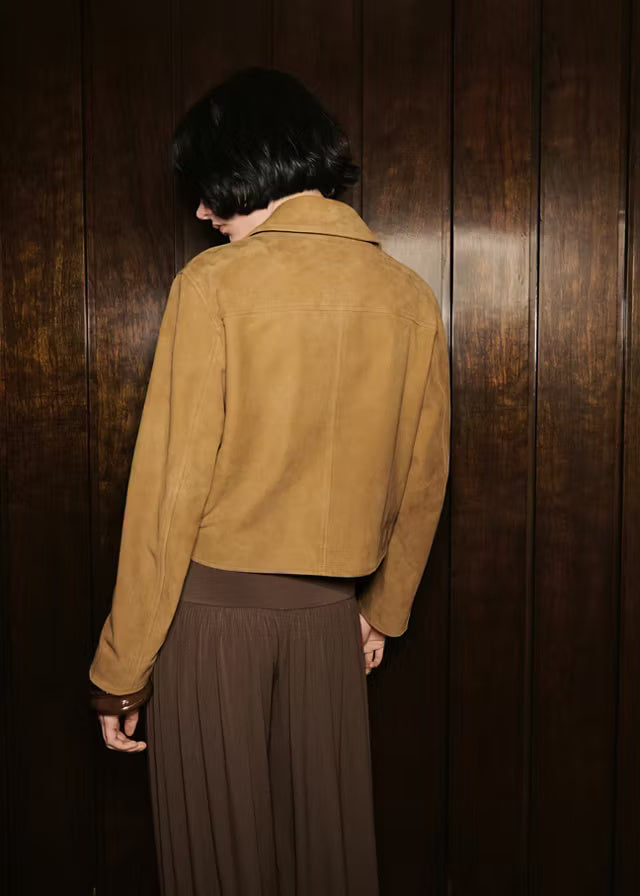 Suede Jacket with Buttons
