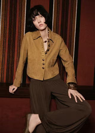 Suede Jacket with Buttons