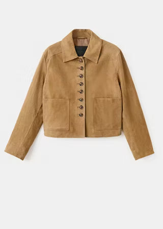 Suede Jacket with Buttons