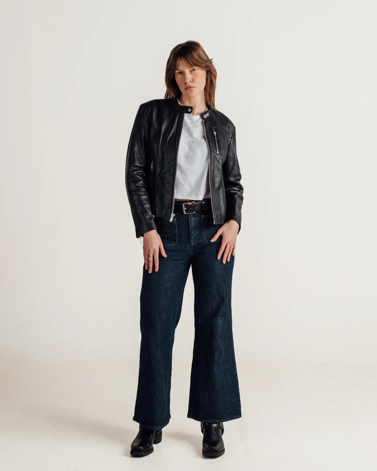 Women’s Biker Leather Jacket – Classic Edgy Style