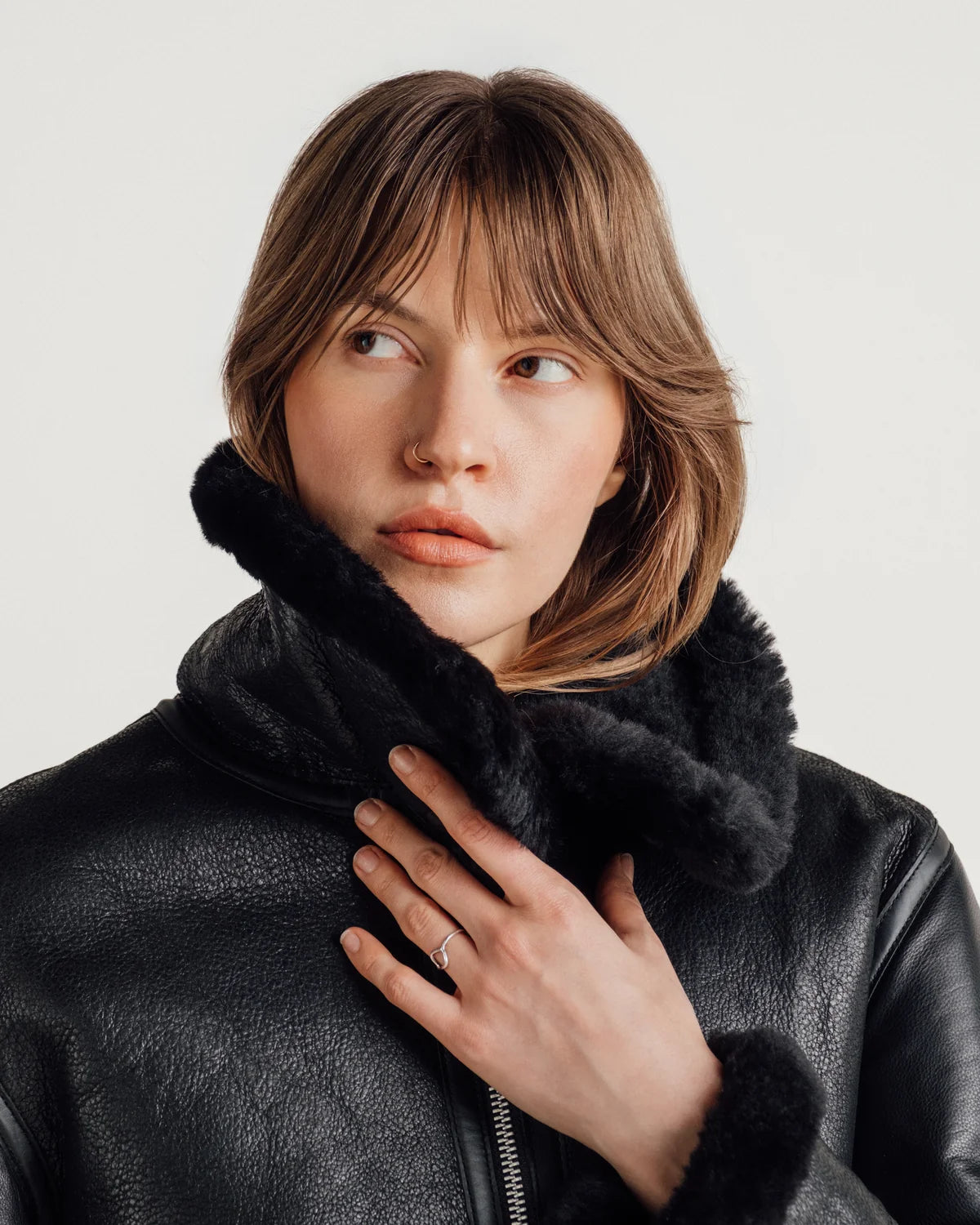 Women’s Bomber Leather Jacket – Modern Casual Style