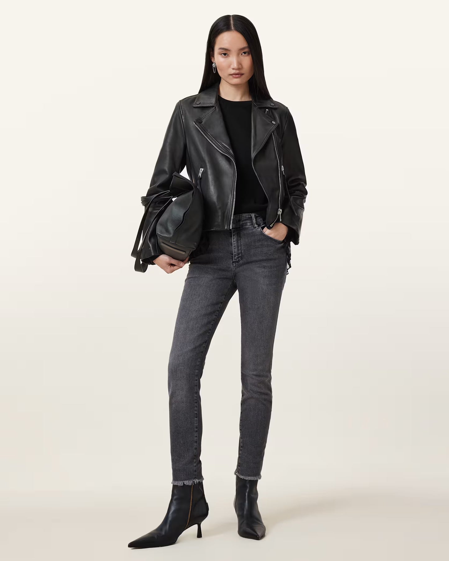 Women's Slim Fit Genuine Leather Biker Jacket | Classic Moto Leather Jacket