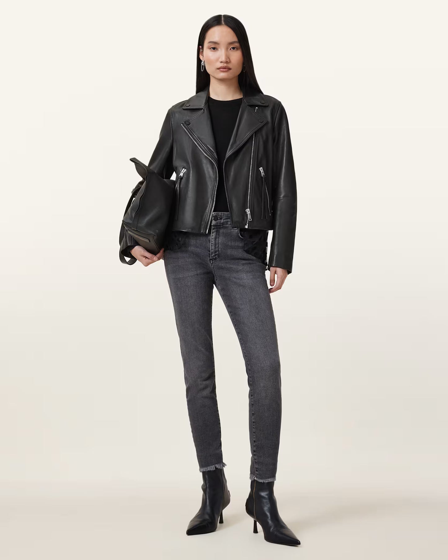 Women's Slim Fit Genuine Leather Biker Jacket | Classic Moto Leather Jacket