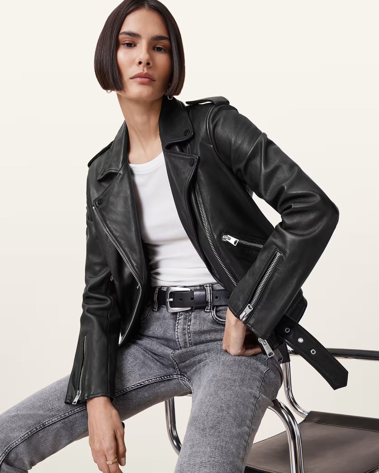 Women's Balfern Genuine Leather Biker Jacket | Premium Slim Fit Moto Jacket