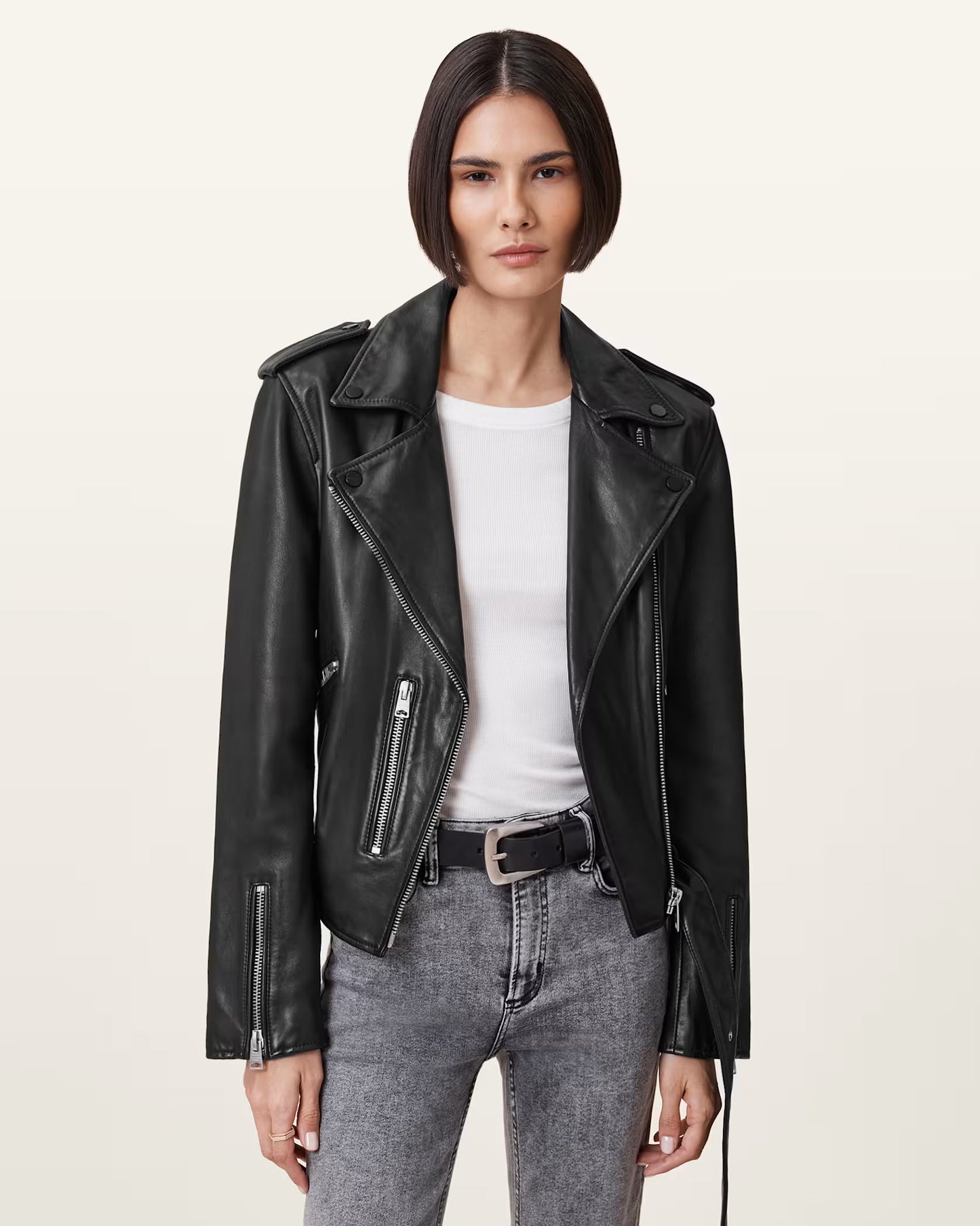 Women's Balfern Genuine Leather Biker Jacket | Premium Slim Fit Moto Jacket
