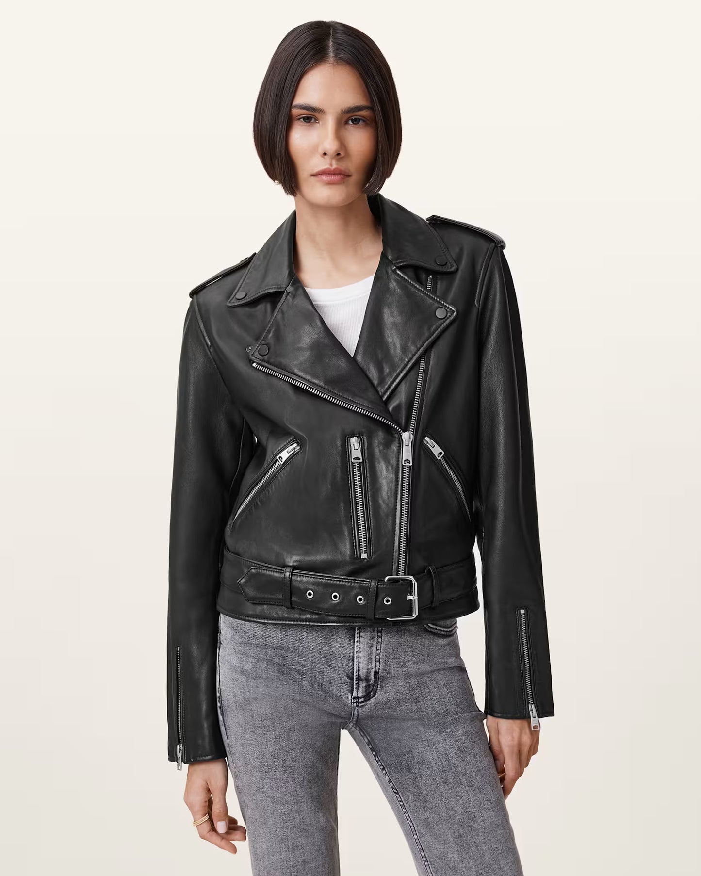 Women's Balfern Genuine Leather Biker Jacket | Premium Slim Fit Moto Jacket