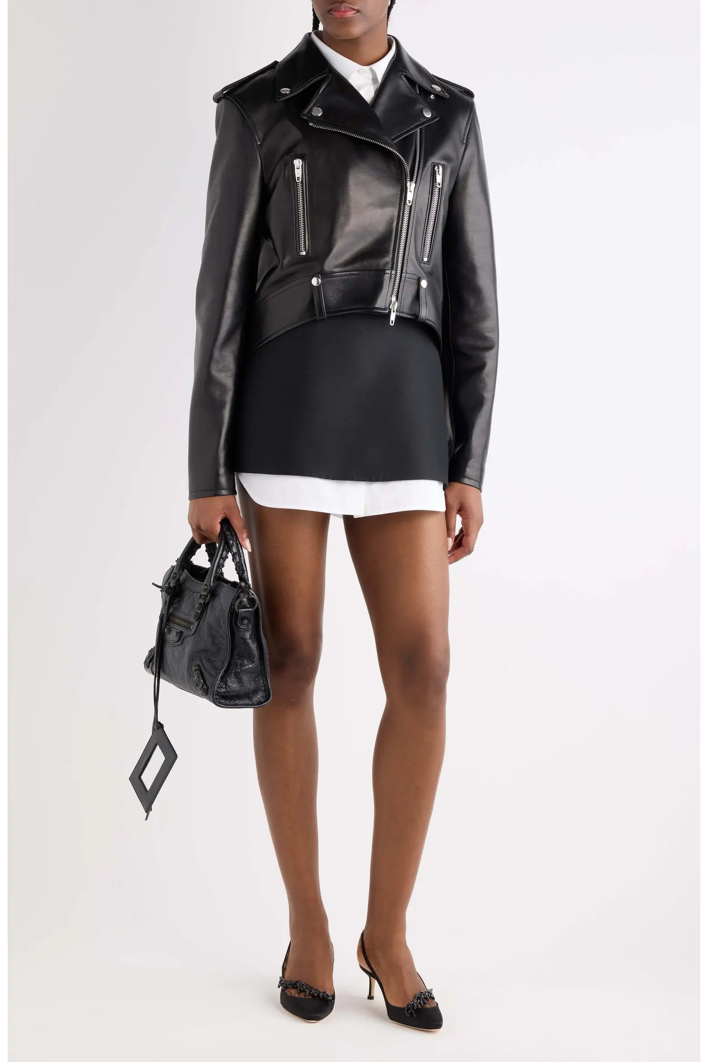 Women’s Designer-Inspired Leather Jacket – Bold & Contemporary Style