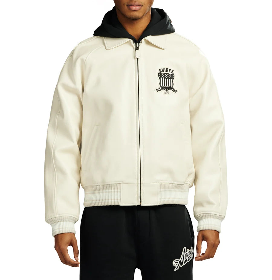 Unisex White icon Leather Jacket