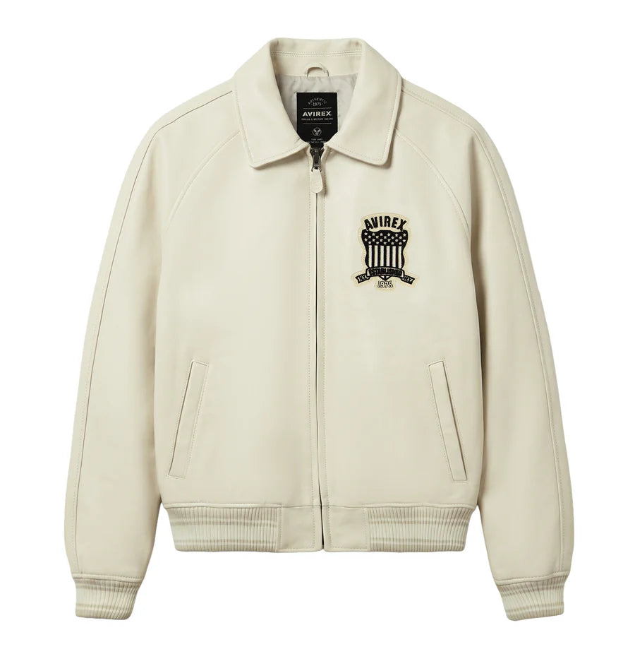 Unisex White icon Leather Jacket
