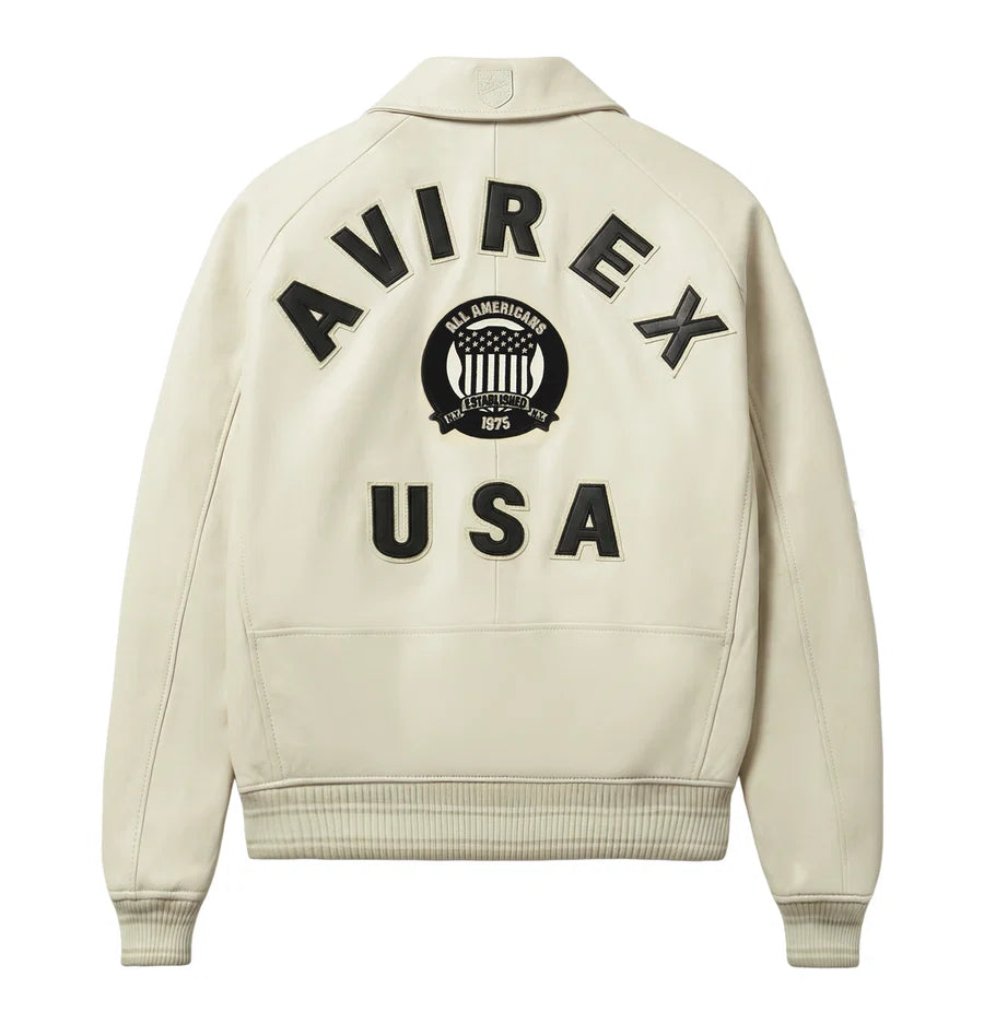 Unisex White icon Leather Jacket