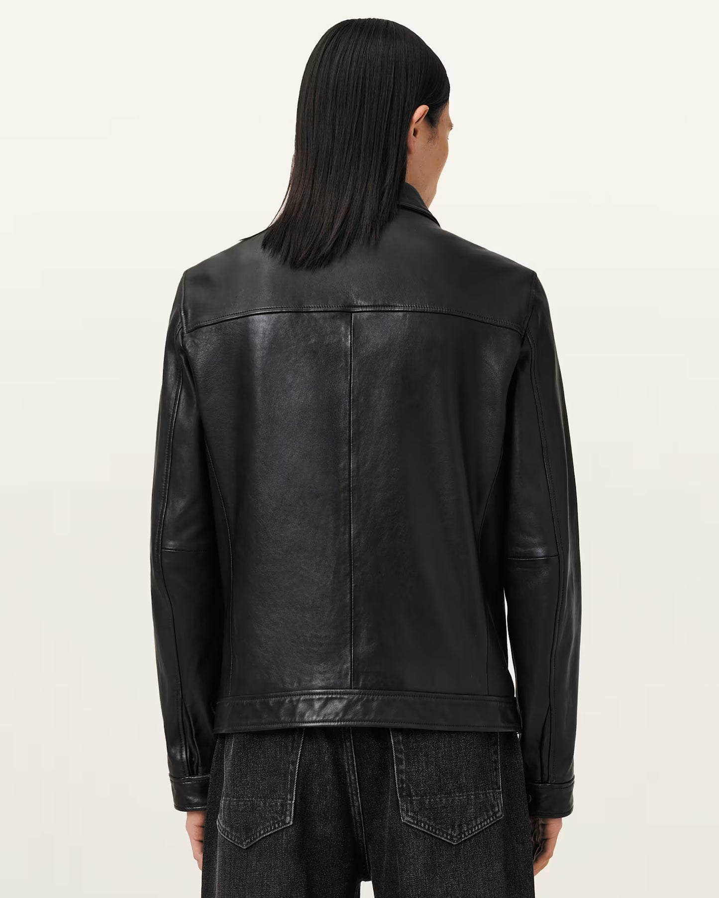 Men's Simple Genuine Leather Jacket | Classic Casual Leather Jacket
