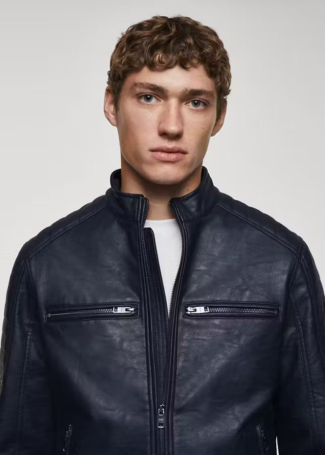 Men’s Black Biker Leather Jacket | Classic Motorcycle Moto Jacket