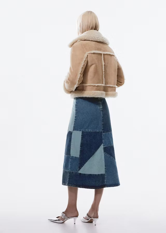 Women’s Shearling-Lined Leather Jacket – Premium Warm Winter Jacket