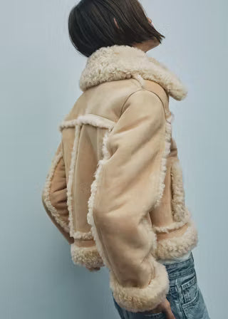 Women’s Shearling-Lined Leather Jacket – Premium Warm Winter Jacket