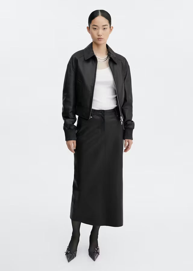 Women’s black Aviator Leather Jacket