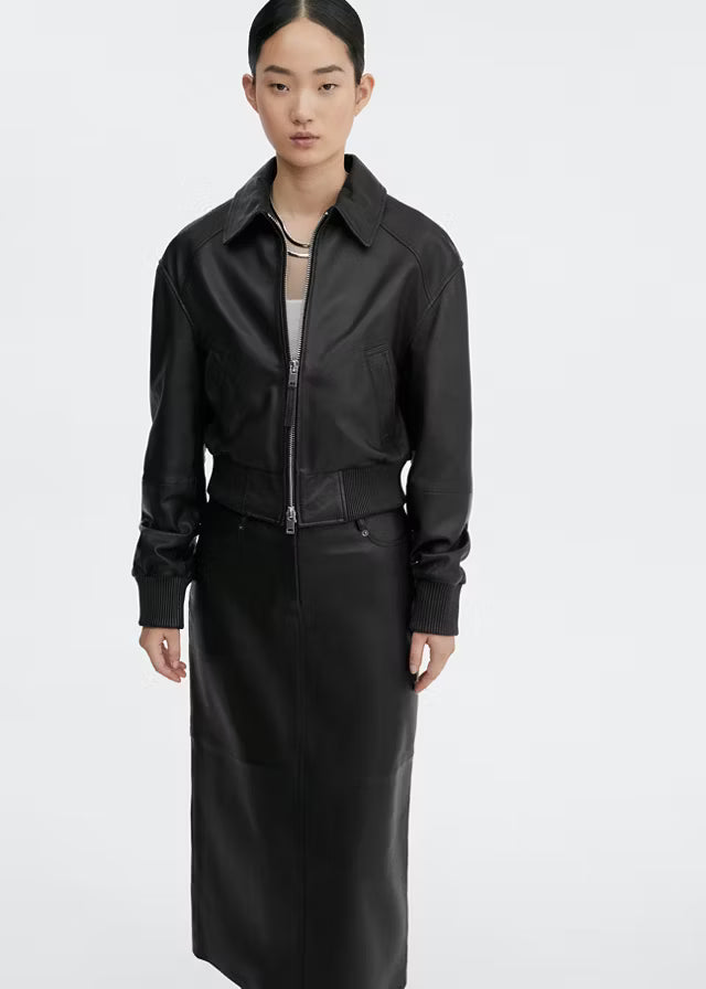 Women’s black Aviator Leather Jacket