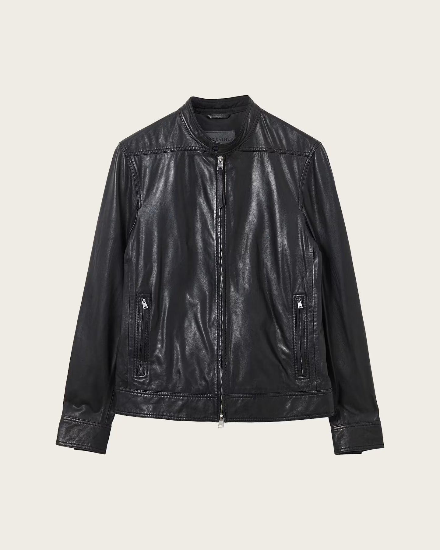 Men's Slim Fit Genuine Leather Jacket | Classic Zip-Up Casual Leather Jacket