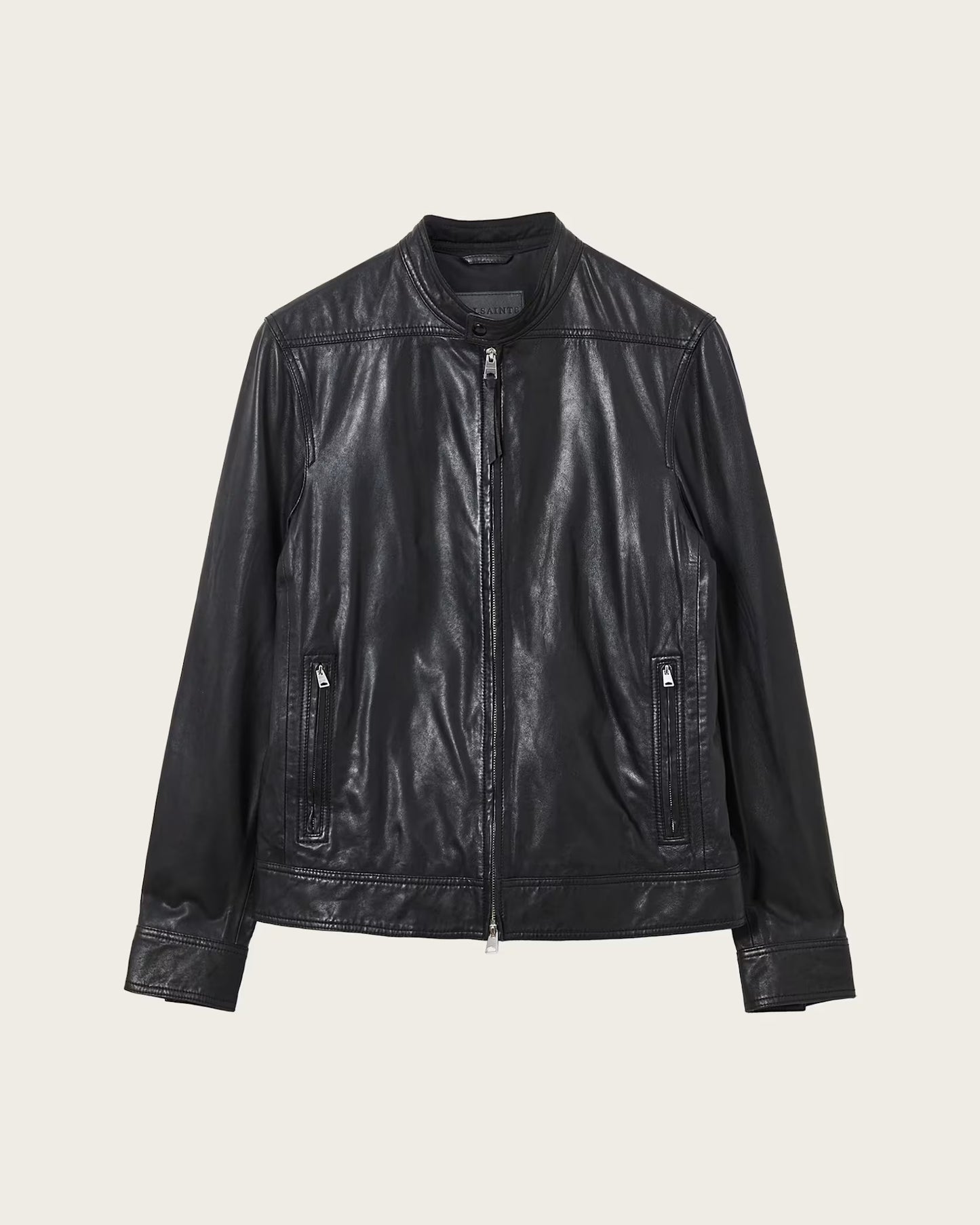 Men's Slim Fit Genuine Leather Jacket | Classic Zip-Up Casual Leather Jacket
