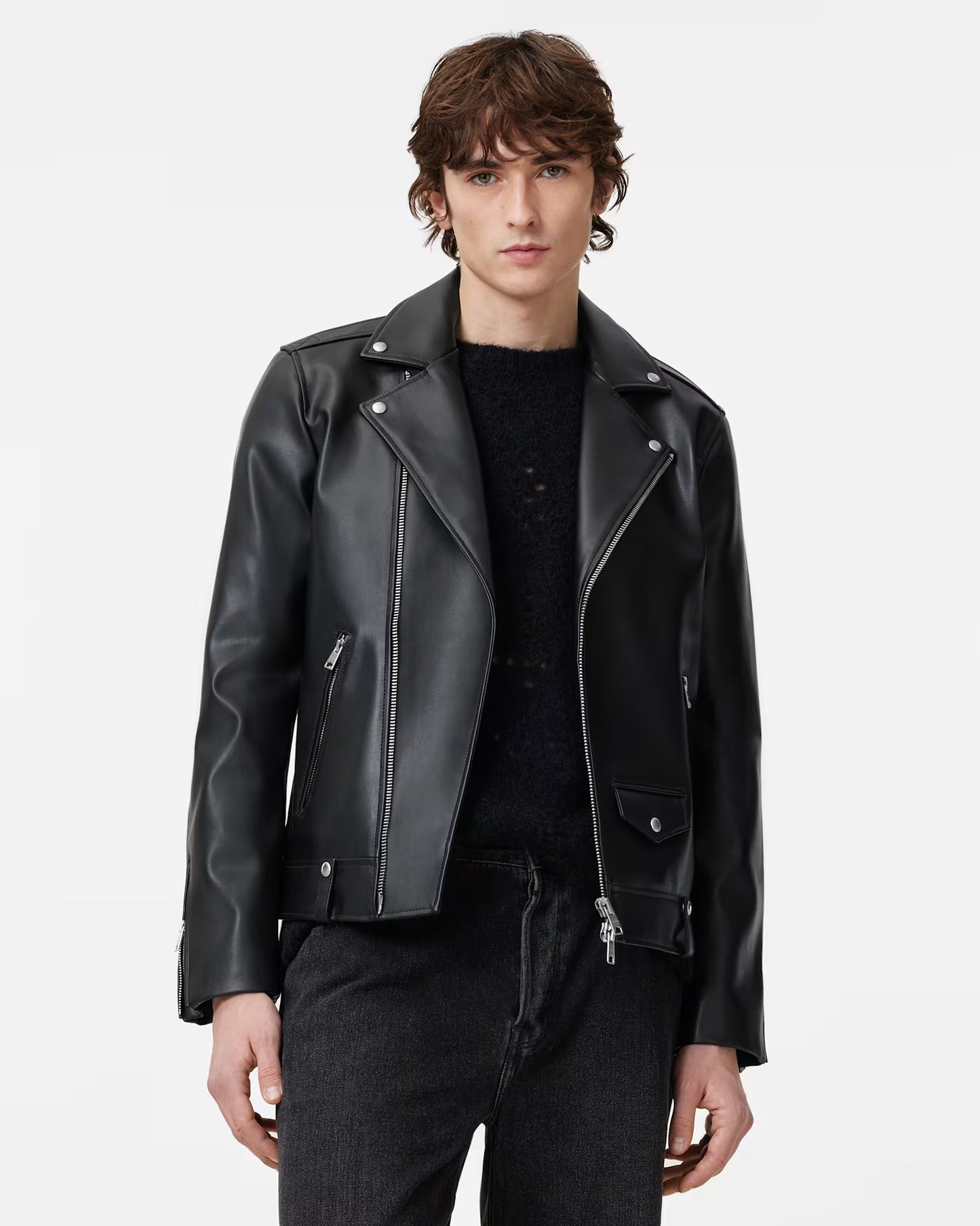 Men's Slim Fit Genuine Leather Jacket | Classic Zip-Up Casual Leather Jacket